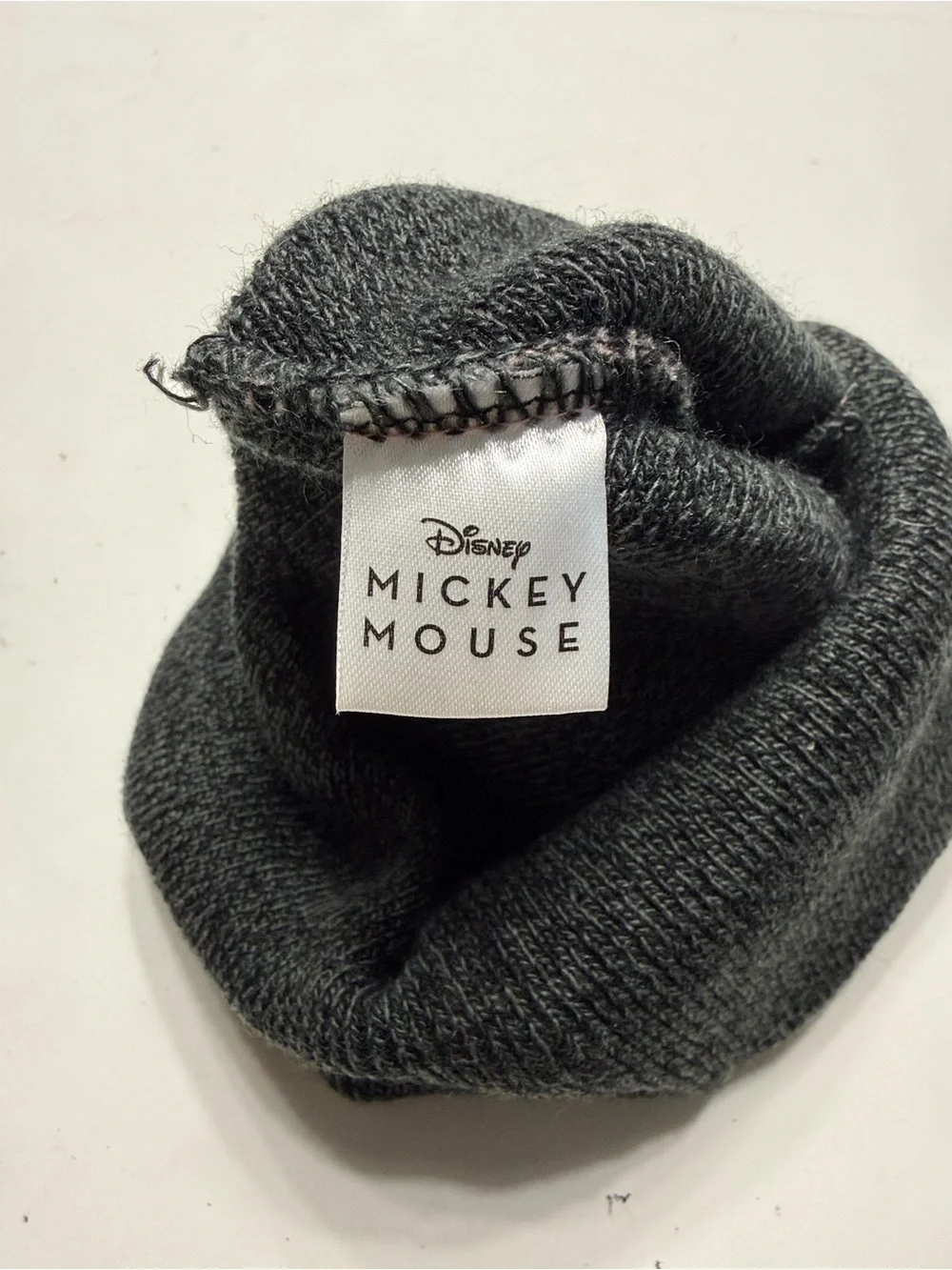Disney Mickey Mouse Gray & Pink Pom-Top Knit Beanie with Cuffed Logo